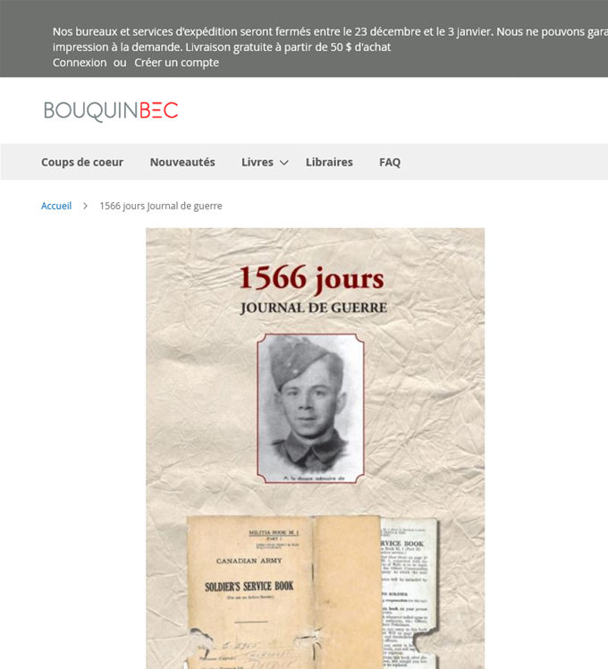 1566 jours / Journal de guerre par Jules Richard. En vente chez BouquinBec.